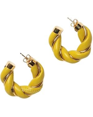 Bottega Veneta Stijlvolle Twisted Hoop Oorbellen - Metallic