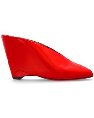 Ferragamo Alicia 95 Peep Wedge - Rood