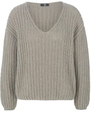 Riani V-Neck Knitwear - Grey