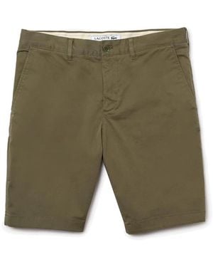 Lacoste Slim Fit Stretch Baumwoll-Bermudashorts - Grün