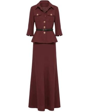 Self-Portrait Twill Maxikleid - Rot