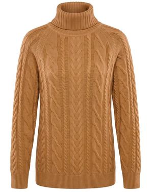 Moorer Warmer Brauner Goldener Pullover Mit Hohem Kragen
