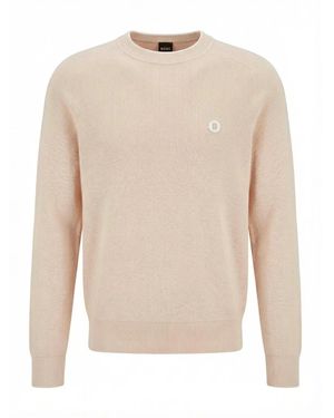 BOSS Truien & Vesten ,Katoen Ullian Sweater - Naturel