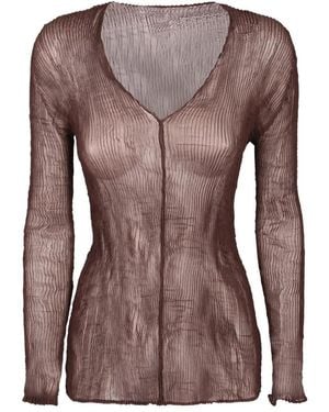 Issey Miyake Tops ,Bruin ,Chiffon Chiffon Twist 1