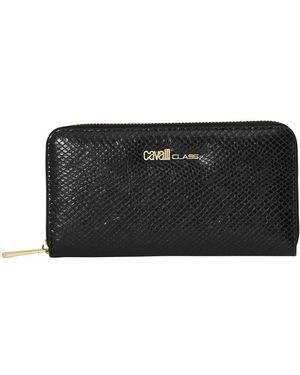 Roberto Cavalli Snake Print Wallet Ccsw0240 - Black