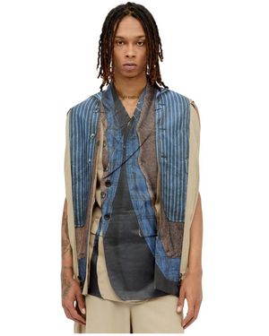 Comme des Garçons Trompe Loeil Double-Breasted Blazer - Blauw