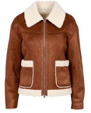 Betta Corradi Teddy-verzierte camel jacke - Braun
