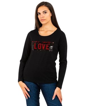 Gas T-Shirt Lange Mouw - Zwart