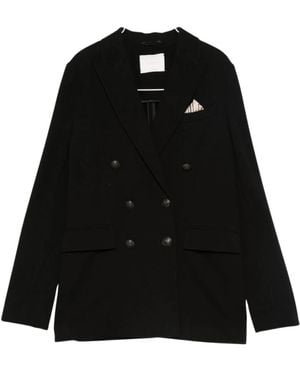 Circolo 1901 Cashmere Touch Zweireiher-Jacke - Schwarz
