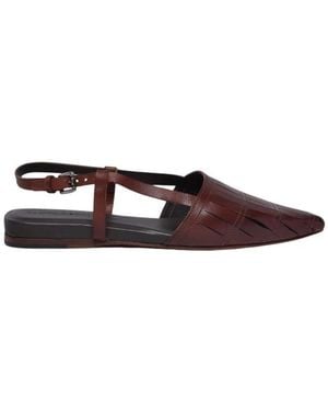 Pantanetti Schoenen ,Bruin ,Leer Chanel Platte Sandaal