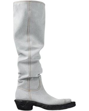 Camper Cowboy Boots - Grey