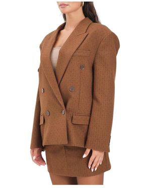 ViCOLO Jassen ,Bruin ,Nylon Giacca Con Strass