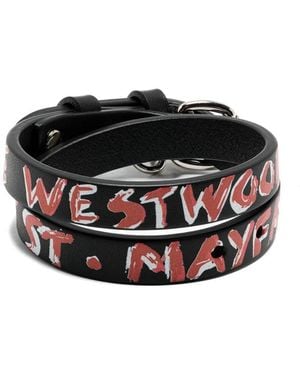 Vivienne Westwood Armband Mit Graffiti-Print Und Lederwicklung - Schwarz