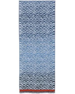 Missoni Zickzack-Strickschal - Blau