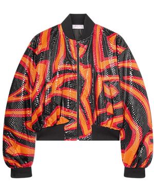 PUCCI Jassen ,Veelkleurig ,Iride-Print Jas Met Slangenhuideffect - Rood