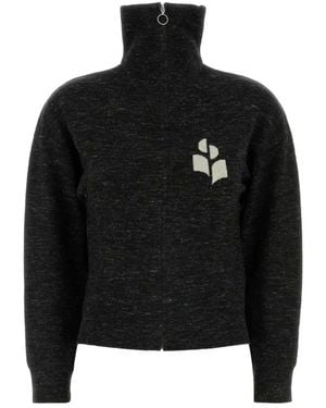 Isabel Marant Hoodies & Sweatvesten ,Zwart ,Leer Koxy Vest