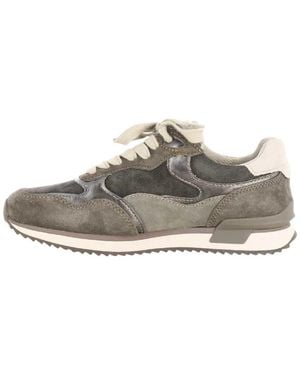 Gabor Schoenen ,Bruin ,Leer Retro Sneaker - Grijs