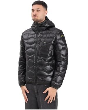 Blauer Piumino Wave - Schwarz