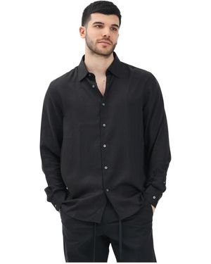 SELECTED Overhemden ,Zwart ,Leer Zwart Lange Mouwen Shirt Luxe Charme
