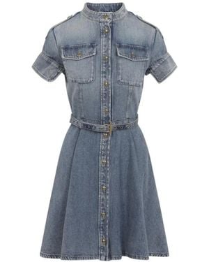 McQueen Denim Utility Dress - Blau