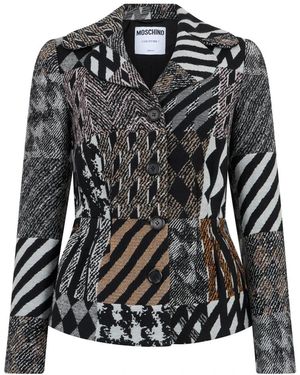 Moschino Elegante Jas Met Verfijnde Geometrische Patronen - Zwart