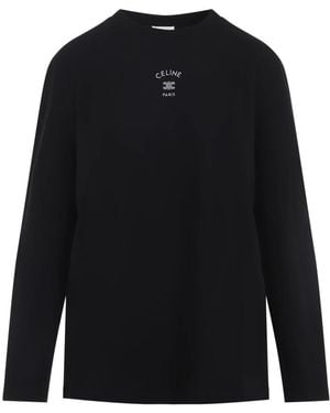 Celine Long Sleeve T-Shirts - Black