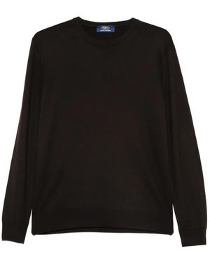 Fedeli Cashmere Rundhals-Strickware - Schwarz