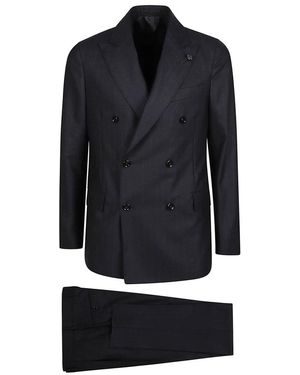 Lardini Kostuums ,Blauw ,Iconic Suit - Zwart