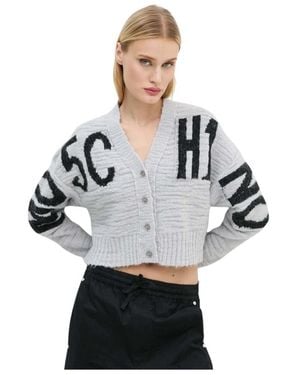 Moschino Truien & Vesten ,Grijs ,Wol Wolmix Vest - Zwart
