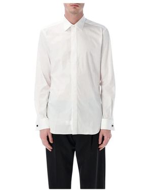 Xacus Overhemden ,Wit ,Katoen Tailored Overhemd Met Verborgen Knopenlijst