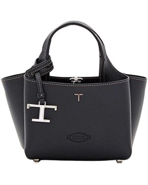 Tod's Schwarze Mini Schultertasche Mit Reißverschluss