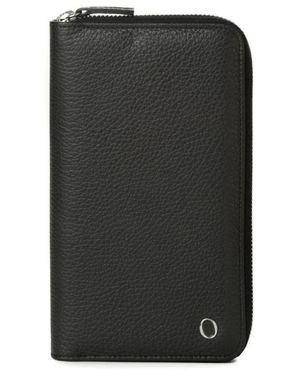 Orciani Schwarzes leder reißverschlussbrieftasche