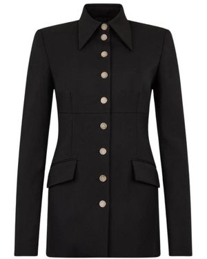 Roberto Cavalli Equestrian-Style Blazer Met Overhemdkraag - Zwart