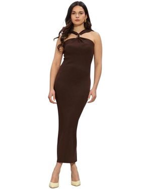Notre-v Kleedjes ,Bruin ,Nv-Heike Maxi Jurk