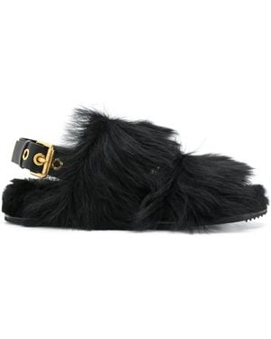 Car Shoe Flat Sandals - Black