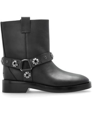 Kate Spade Lederstiefeletten Mit Applikationen - Schwarz