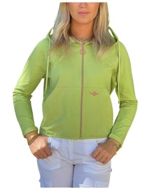 Aeronautica Militare Hoodies & Sweatvesten ,Groen ,Katoen Sweatshirts & Hoodies