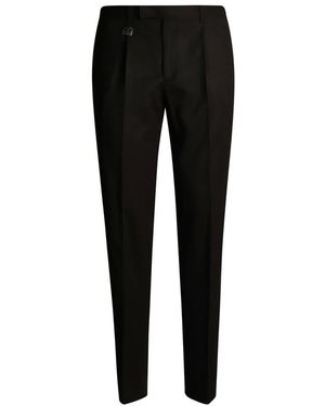 Prada Broeken ,Zwart ,Leer Slim Wool Broeken