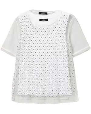 Twinset Besticktes Tülltop - Weiß