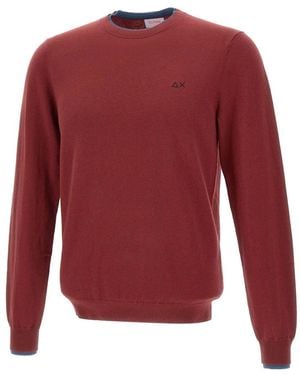 Sun 68 Round-Neck Knitwear - Red