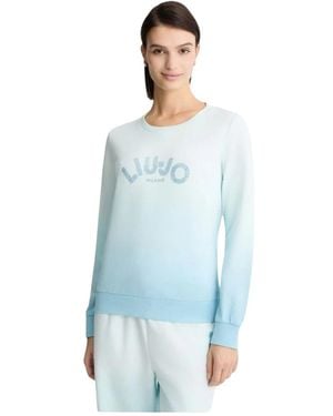 Liu Jo Hoodies & Sweatvesten ,Blauw ,Maglia Sfumata