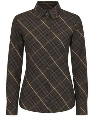 Burberry Overhemden ,Bruin ,Fiora Chk Np - Zwart