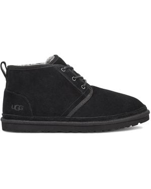 UGG Suede Ankle Boots With Elastic Side Panels - Black
