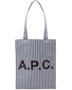A.P.C. Tassen ,Blauw ,Katoen Lou Tote - Wit
