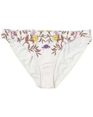Tory Burch Bunte Blumige Bikinihosen - Weiß