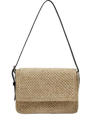 Manebí Geflochtene Raffia-Umhängetasche - Mettallic