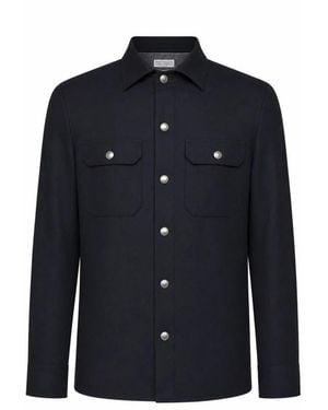Brunello Cucinelli Overhemden ,Blauw ,Casual Shirts