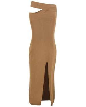 Akep Langes Strickkleid - Braun
