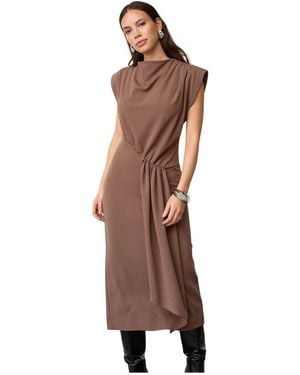 co'couture Midi Jurken - Bruin
