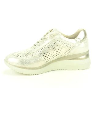 Pitillos Schoenen ,Geel ,Stijlvolle Runner Schoenen Met Perforatie - Wit